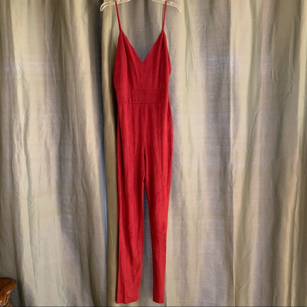 Suede Maroon Romper